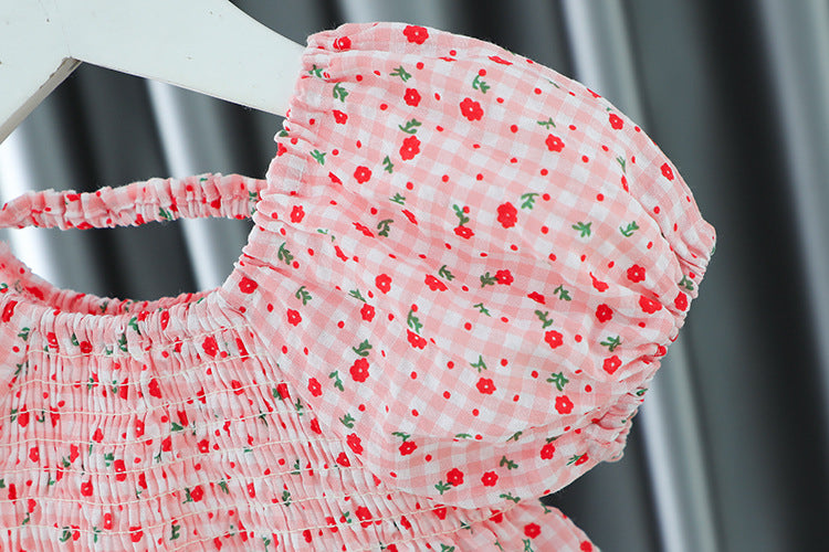 [340359] - Baju Setelan Blouse Celana Pendek Fashion Anak Perempuan - Motif Little Roses