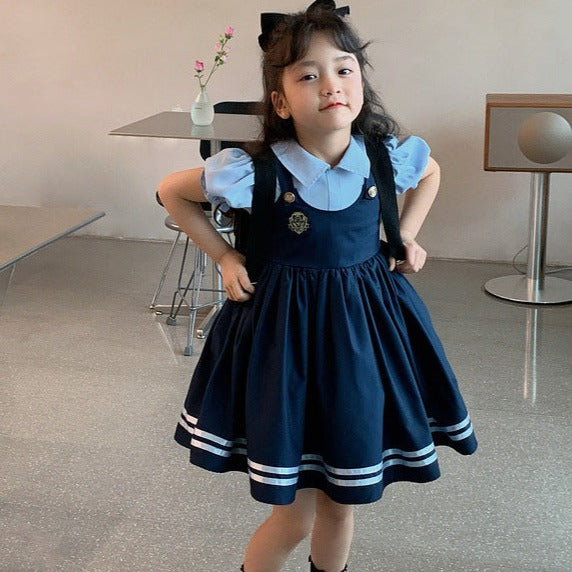[507968] - Baju Dress Seragam Sekolah Fashion Import Anak Perempuan - Motif Unique Uniform