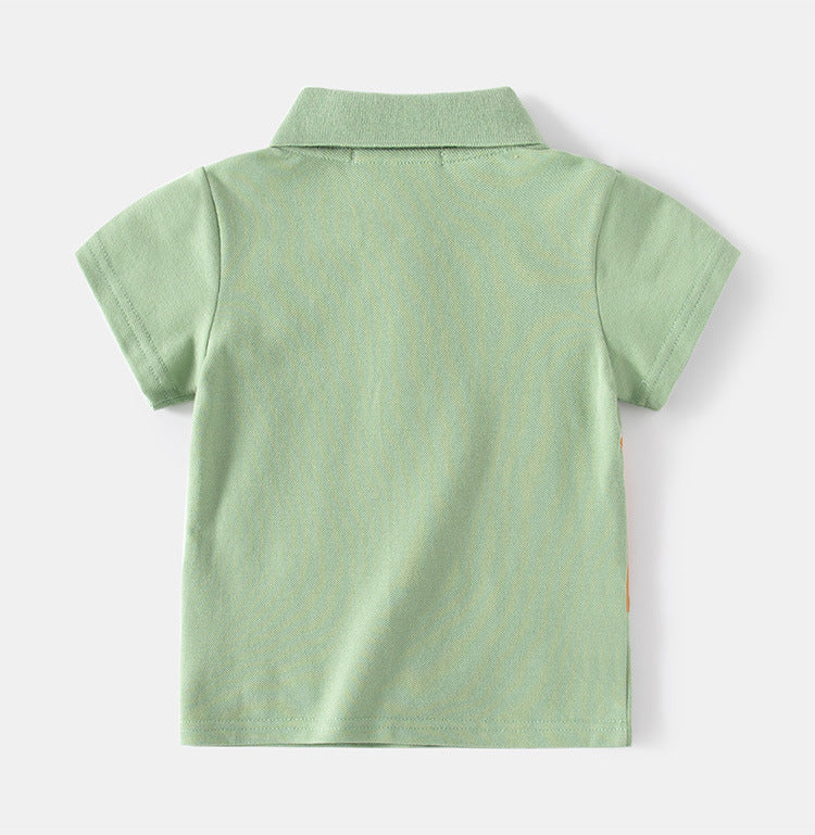 [5131034] - Baju Atasan Kaos Kerah Polo Fashion Anak Laki-Laki - Motif Dino Image