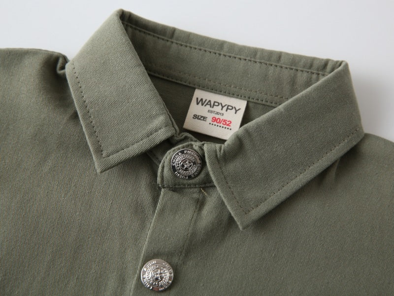 [383221] - Baju Atasan Kemeja Lengan Panjang Anak Laki-Laki Cowok - Motif Regular Letters - BABYHOKI STORE