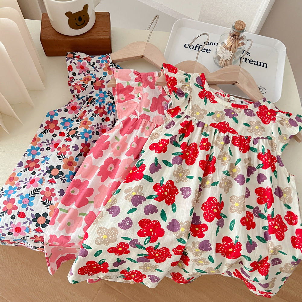 [602129] - Baju Dress Kutung Anak Perempuan Fashion Trendy - Motif Cool Flower