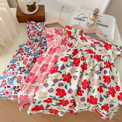 [602129] - Baju Dress Kutung Anak Perempuan Fashion Trendy - Motif Cool Flower