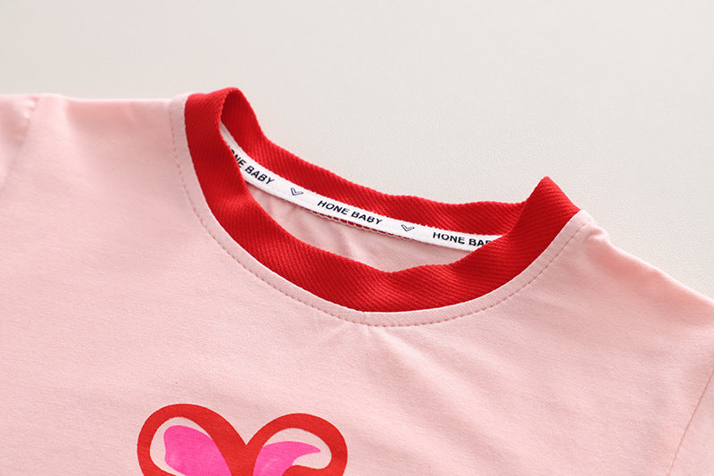 [340388] - Baju Setelan Kaos Celana Pendek Jeans Anak Perempuan - Motif Flower Images