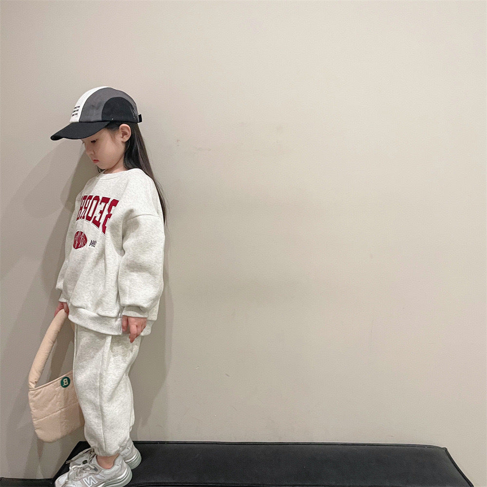 [507970] - Baju Setelan Sweater Celana Jogger Fashion Anak Perempuan - Motif Cool Writing