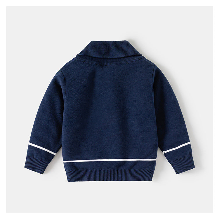 [5131122] - Baju Atasan Outerwear Sweater Korean Version Atasan Lengan Panjang Fashionable Anak Laki Laki Cowok - Motif Collared - BABYHOKI STORE - BABYHOKI STORE