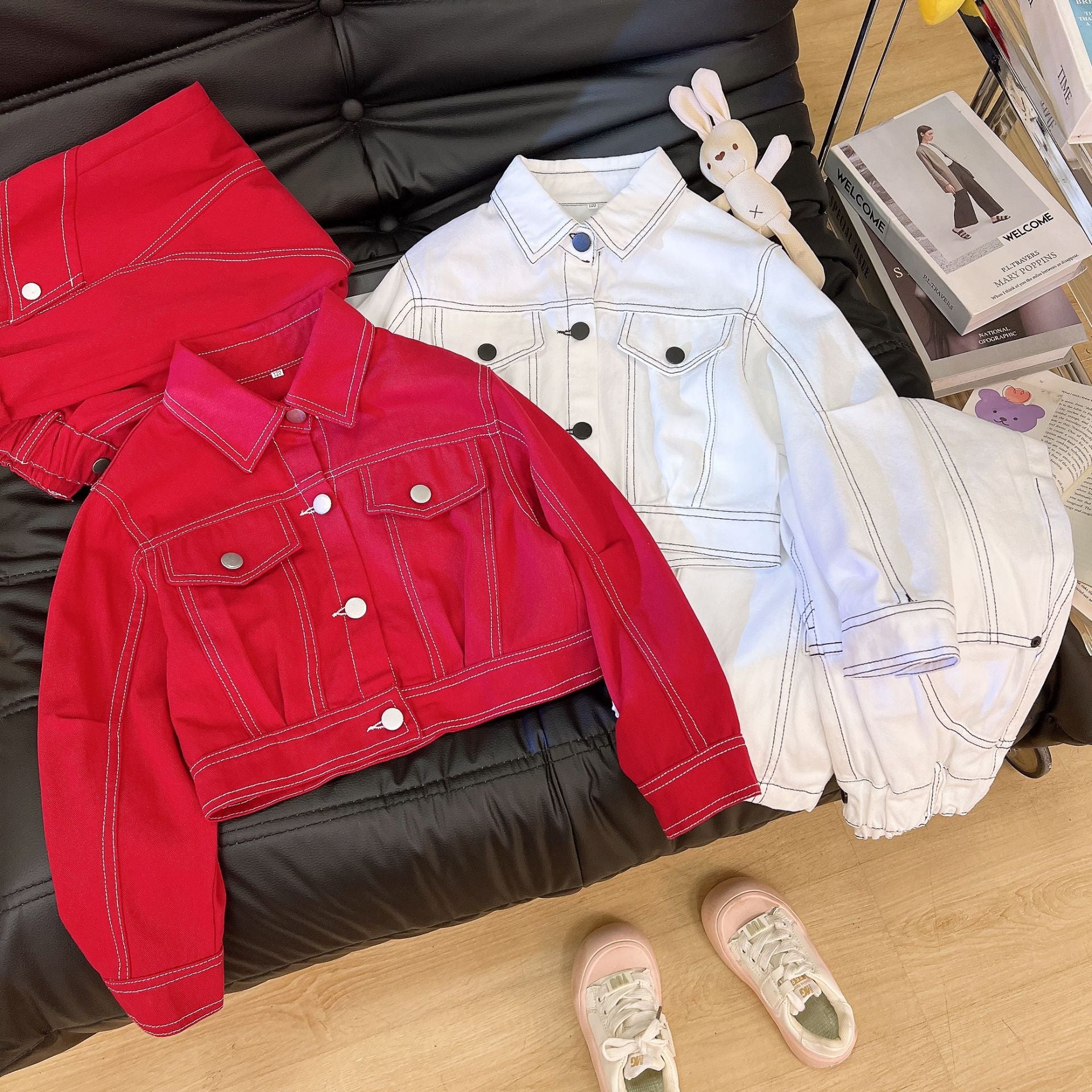 [363935] - One Set 2in1 Baju Setelan Atasan Jaket Lengan Panjang Bawahan Celana Panjang Kulot Korean Fashion Unique Anak Cewek Perempuan - Motif Solid Color - BABYHOKI STORE