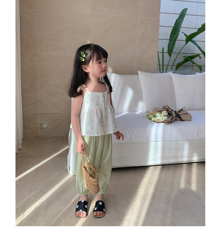 [507S118] - Baju Atasan Kutung Fashion Anak Perempuan - Soft Flower