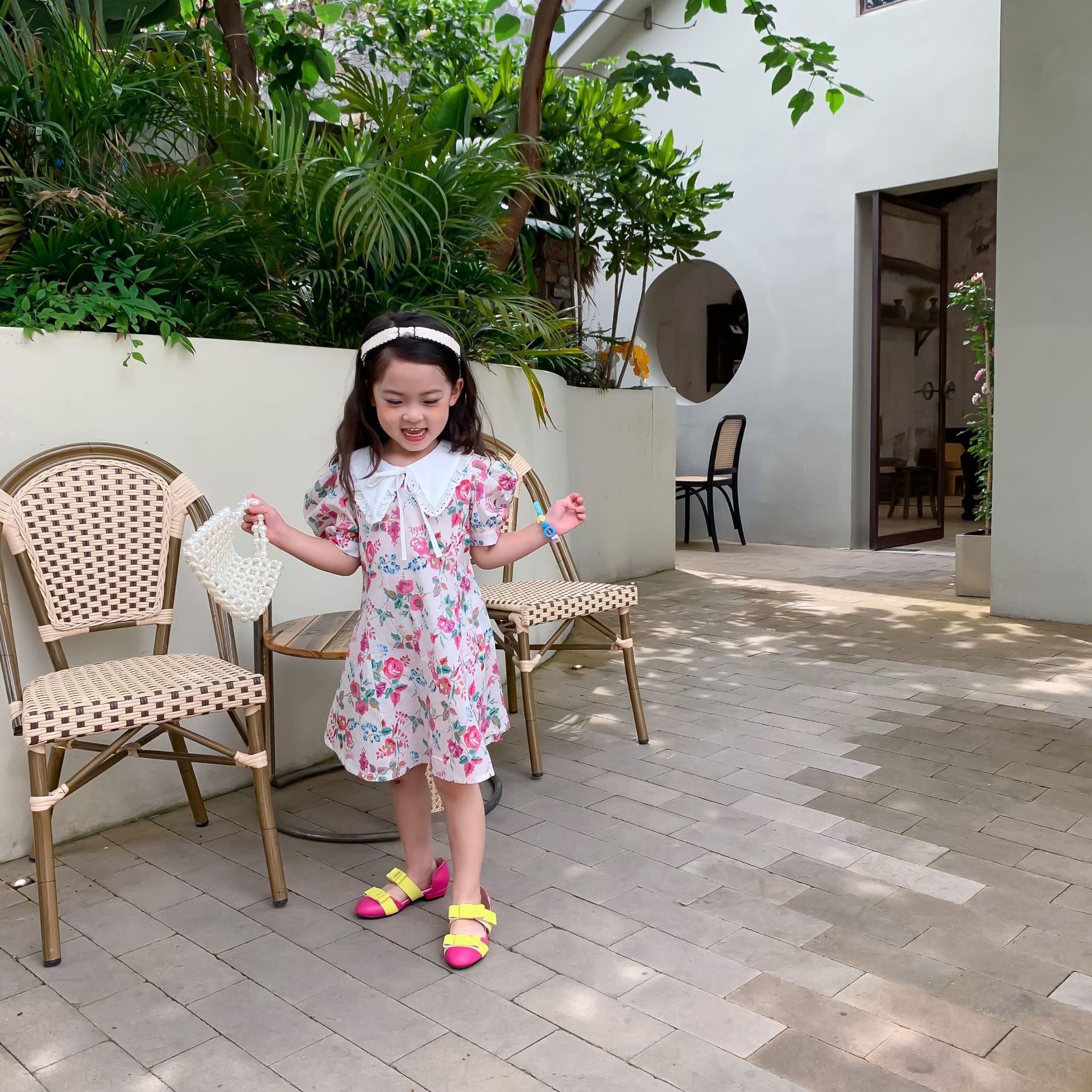 [507S178] - Baju Dress Lengan Pendek Fashion Anak Perempuan - Flower Lace