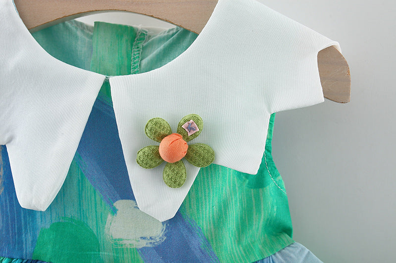 [340369] - Baju Mini Dress Kutung Fashion Import Anak Perempuan - Motif Flower Images