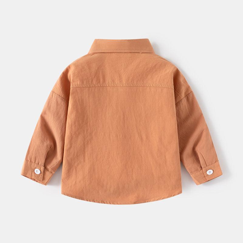 [383202] - Baju Atasan Kemeja Lengan Panjang Anak Laki-Laki - Motif Bear Fashion