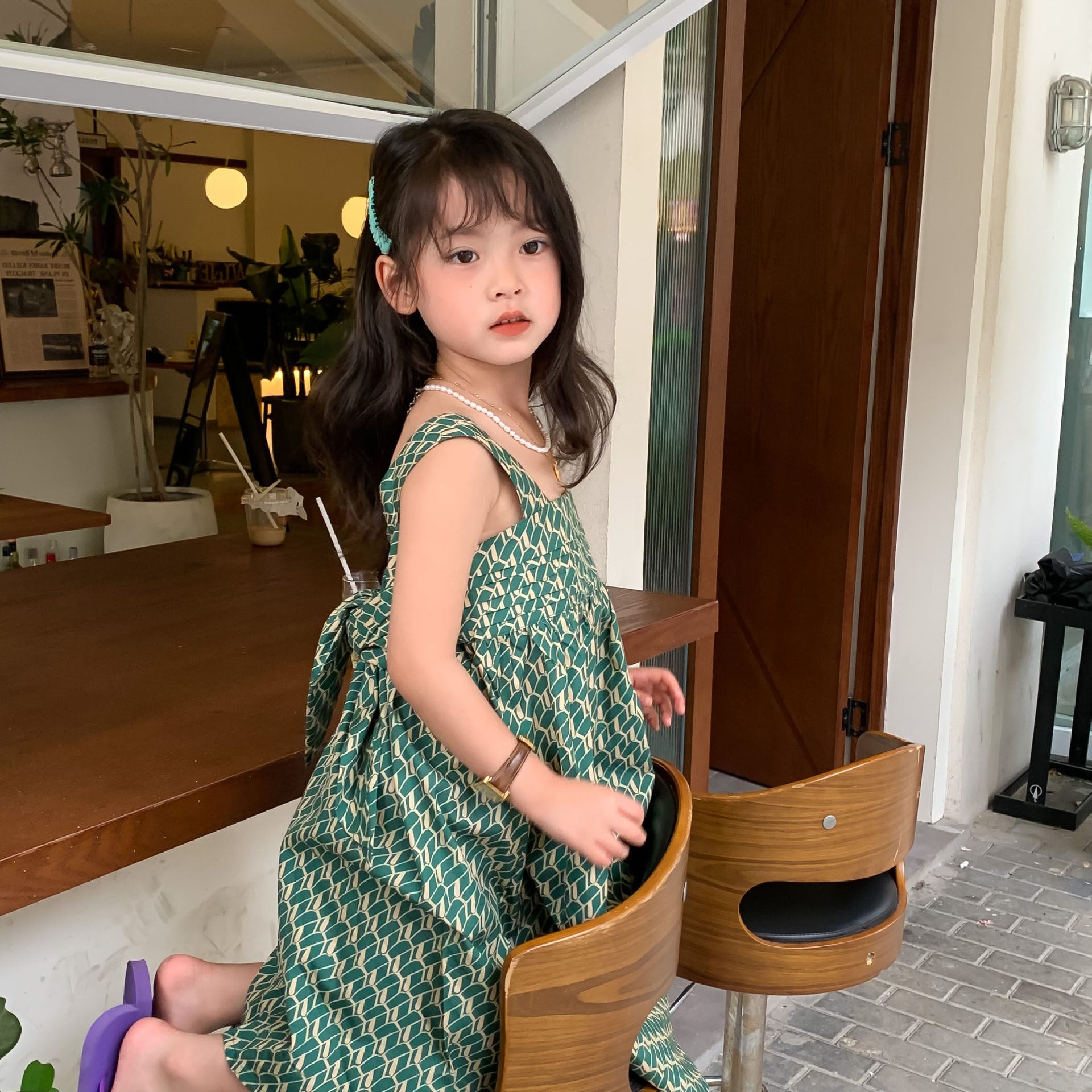 [507S192] - Baju Dress Kutung Fashion Anak Perempuan - Motif Neat Line