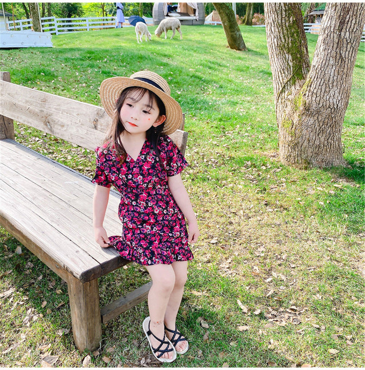 CLEARANCE SALE [Dress Lengan Pendek] 5 Tahun BB 18-22Kg Gaun Anak Cewek Perempuan