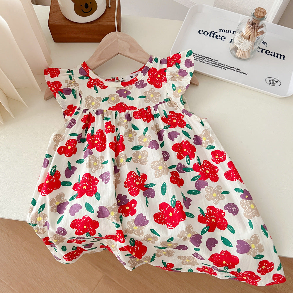 [602129] - Baju Dress Kutung Anak Perempuan Fashion Trendy - Motif Cool Flower