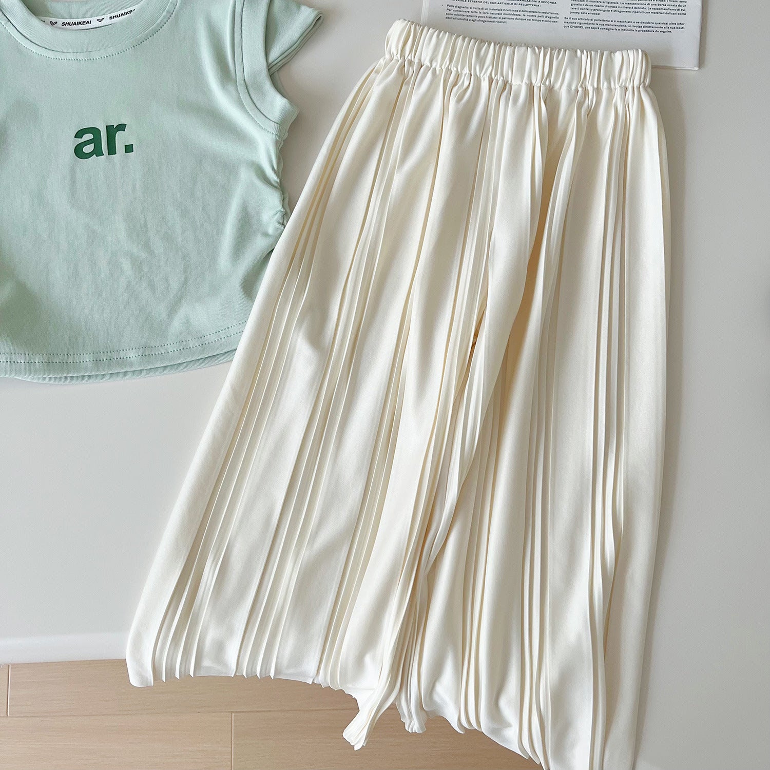 [963133] - One Set 2in1 Baju Setelan Atasan Kaos Lengan Kutung Bawahan Celana Panjang Comfort Version Style Anak Perempuan Cewek - Motif Pastel Green Color - BABYHOKI STORE - BABYHOKI STORE