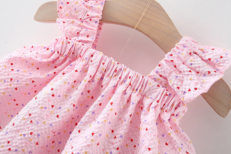 [340468] - Setelan Lengan Kutung Celana Pendek Fashion Anak Perempuan - Motif Large Ribbon