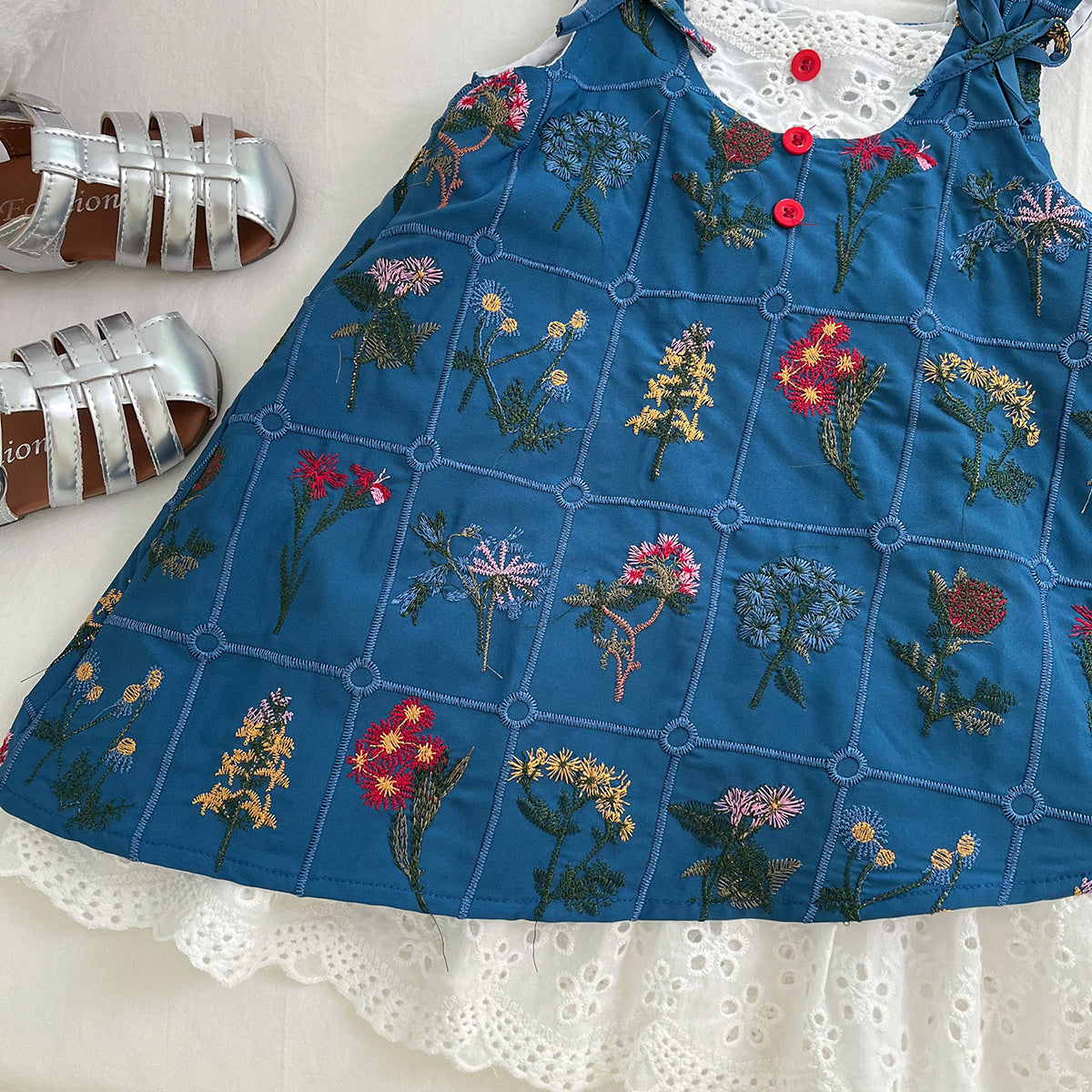 [963224] - Baju Gaun Dress Summer Lengan Kutung Korean Style Anak Perempuan Cewek - Motif Floral - BABYHOKI STORE