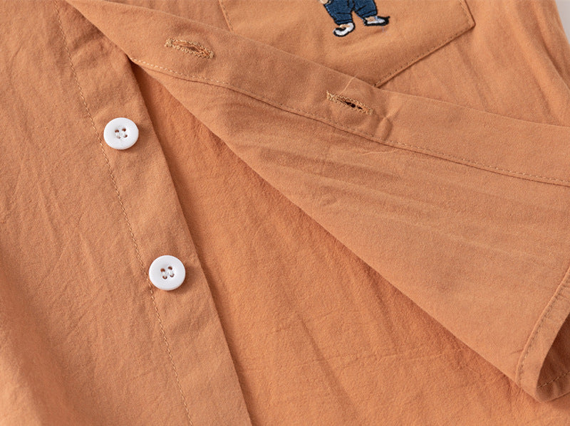 [383202] - Baju Atasan Kemeja Lengan Panjang Anak Laki-Laki - Motif Bear Fashion