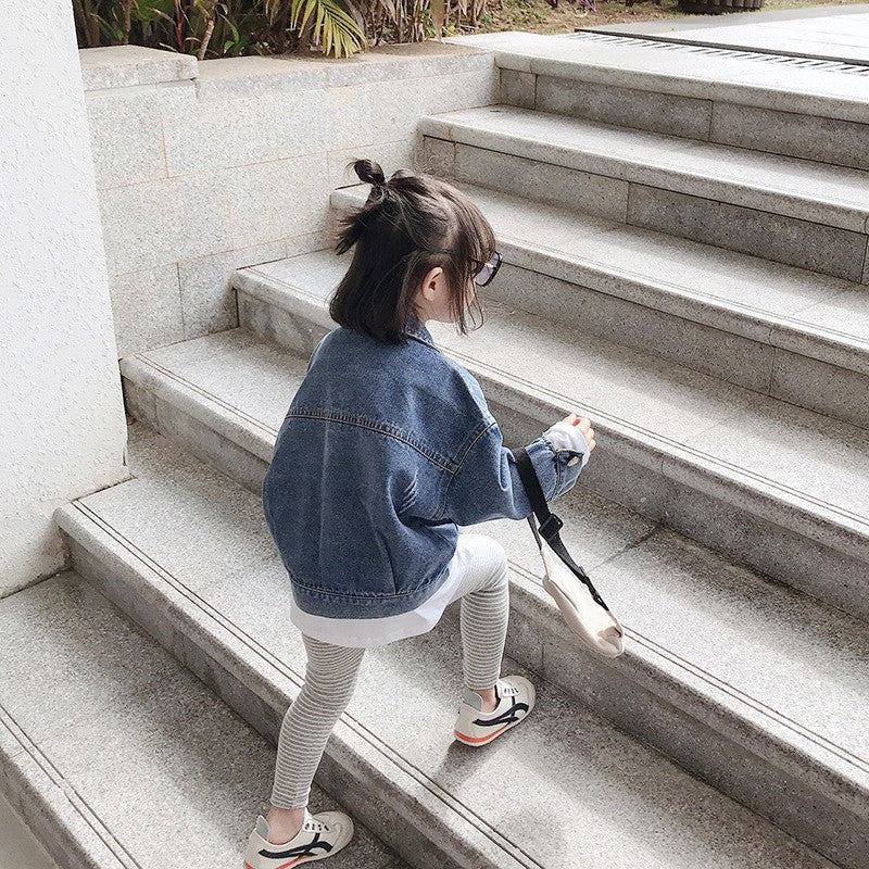 [508219]- Atasan Jaket Jeans Anak Perempuan - Motif Thick Pockets