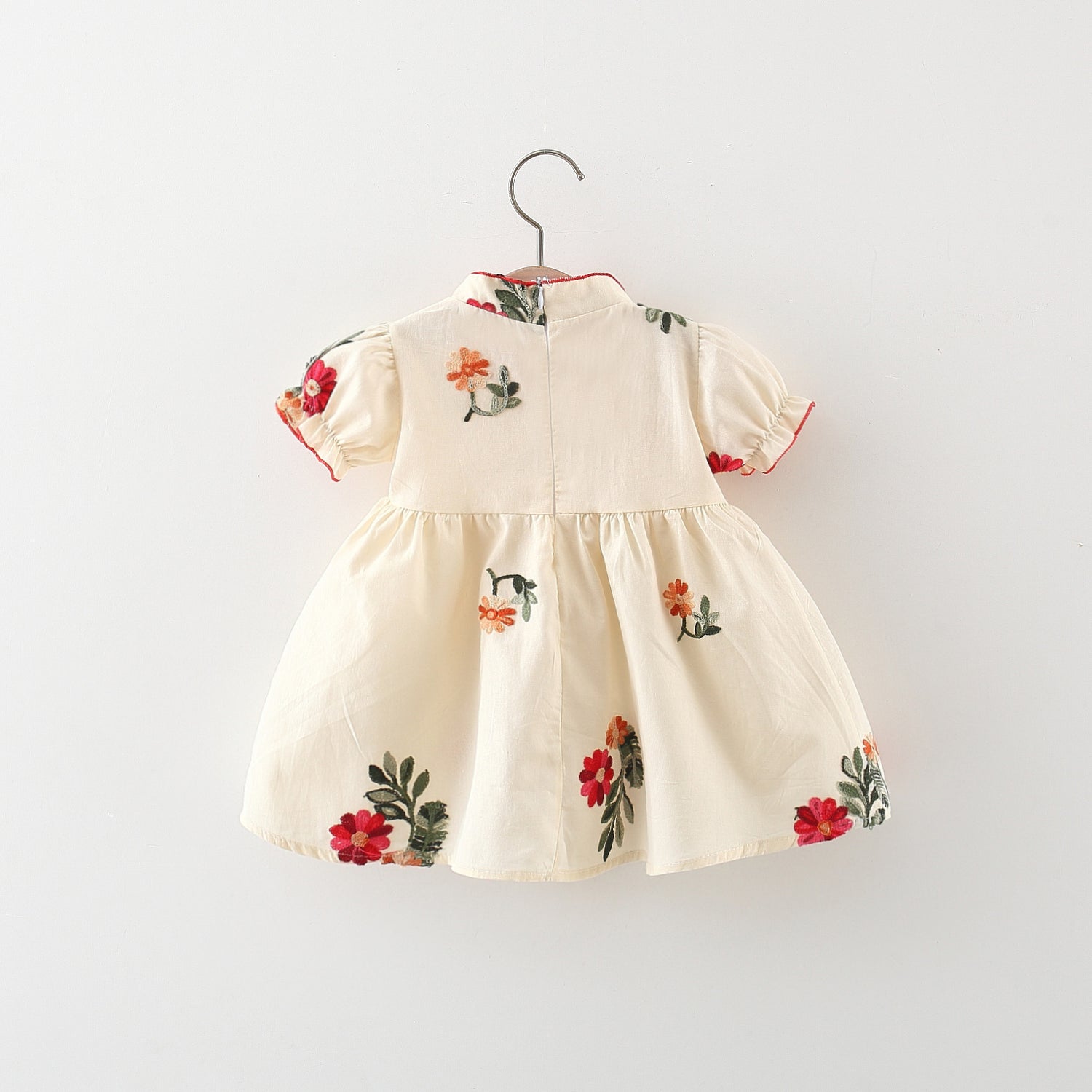 [340460] - Baju Dress Lengan Pendek Fashion Cheongsam Anak Perempuan - Motif Flowery Ribbon