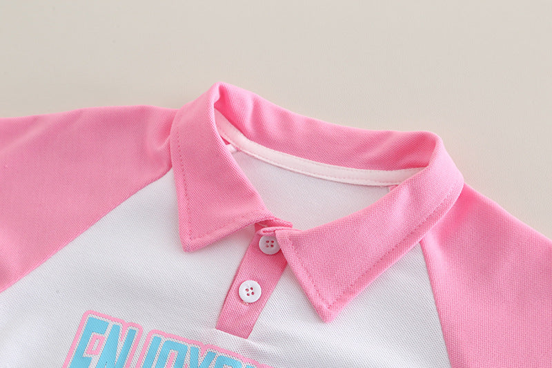 [368580] - One Set 2in1 Baju Setelan Atasan Polo Lengan Pendek Bawahan Celana Pendek Fashion Sporty Summer Anak Perempuan Cewek - Motif Number 53 - BABYHOKI STORE