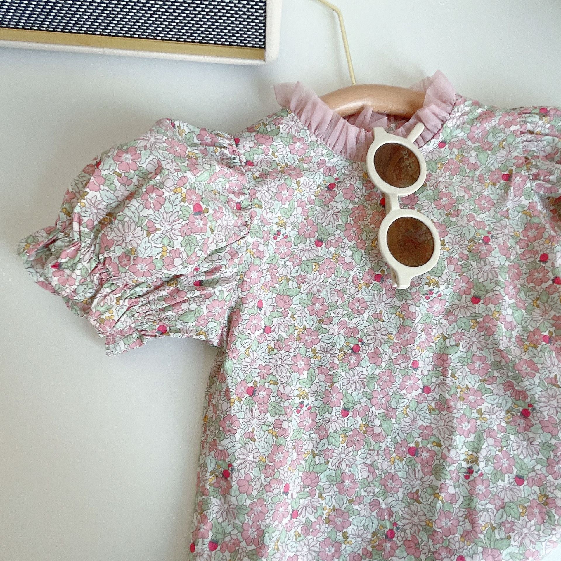 BABYHOKI STORE Usia 7 8 9 10 Tahun Baju Anak Tanggung Cewek [363628] - Setelan Blouse Bawahan Overall Anak Perempuan - Motif Pretty Flower
