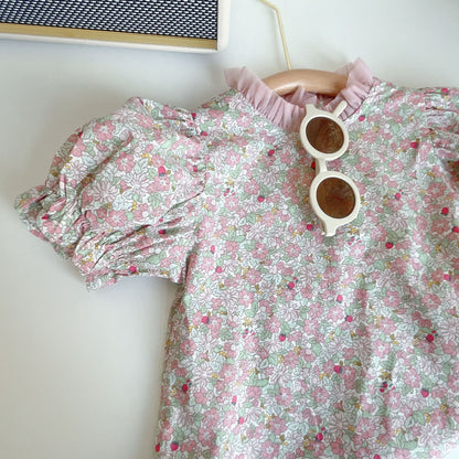 [363628] - Setelan Blouse Bawahan Overall Anak Perempuan - Motif Pretty Flower