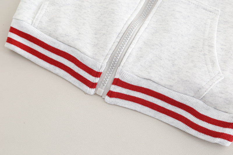 [345496] - One Set 2in1 Baju Setelan Sporty Atasan Jaket Zipper Lengan Panjang Bawahan Celana Panjang Fashionable Handsome Anak Cowok Laki-Laki - Motif Color Stripe Collar - BABYHOKI STORE - BABYHOKI STORE