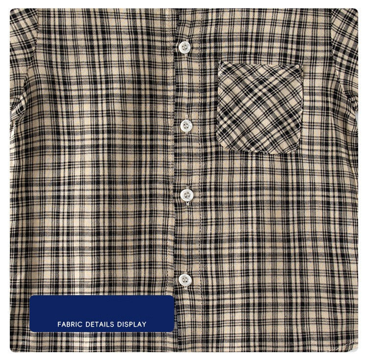 [5131084] - Baju Atasan Kemeja Koko Kotak-Kotak Fashion Anak Laki-Laki - Motif Mesh Box