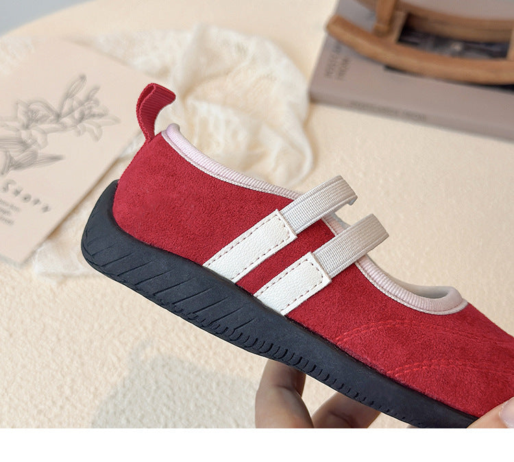 [381265 Size 21-35] - Sepatu Flat Slip On Sport Shoes Anak Perempuan Cewek - Motif Basic Colour - BABYHOKI STORE