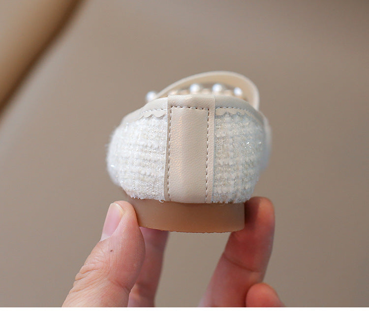 [381288 Size 21-35] - Sepatu Flat Slip On Princess Shoes Korean Version Anak Perempuan Cewek - Motif Cute Pearl - BABYHOKI STORE