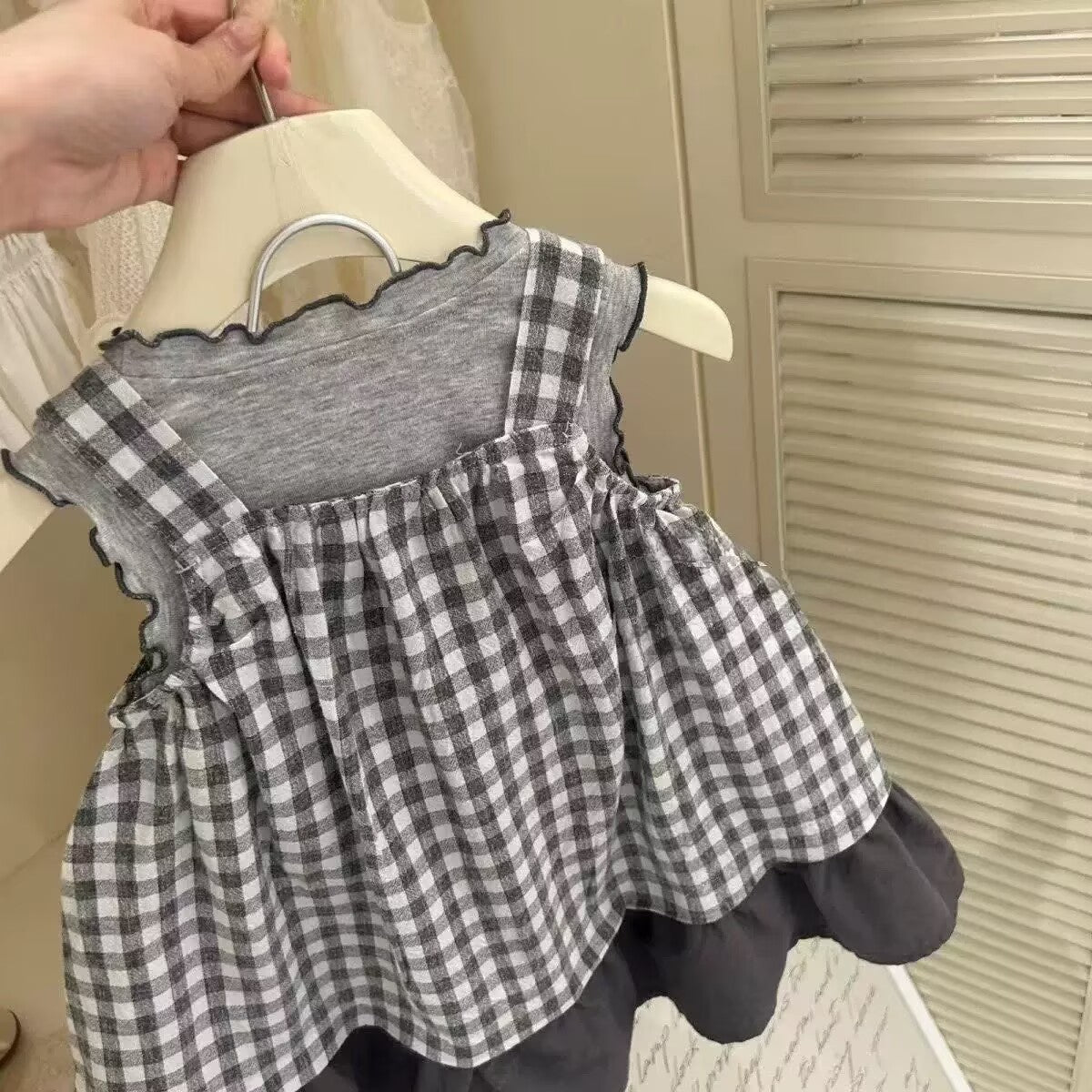 [5071191] - One Set 2in1 Baju Setelan Dress Atasan Lengan Kutung Korean Version Style Anak Perempuan Cewek - Motif Color Box - BABYHOKI STORE