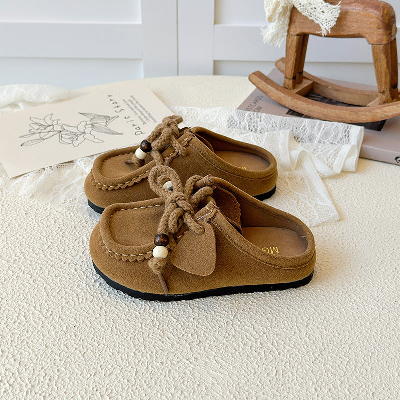 [381300 Size 26-35] - Sepatu Sandal Slip On Casual Fashionable Anak Perempuan Cewek - Motif Beaded Lace - BABYHOKI STORE - BABYHOKI STORE