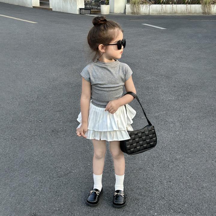 [5071006] - Setelan Baju Backless Bawahan Rok Mini Fashion Anak Perempuan - Motif Smooth Casual