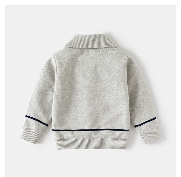 [5131122] - Baju Atasan Outerwear Sweater Korean Version Atasan Lengan Panjang Fashionable Anak Laki Laki Cowok - Motif Collared - BABYHOKI STORE - BABYHOKI STORE