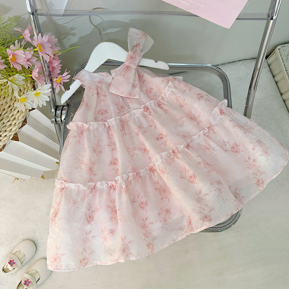 [340411] - Baju Dress Tanpa Lengan Fashion Anak Perempuan - Motif Blossom Flower