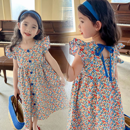 [507S193] - Baju Dress Tanpa Lengan Fashion Anak Perempuan - Motif Little Flower