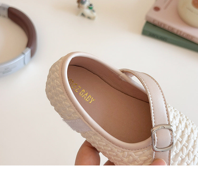 [381267 Size 21-25] - Sepatu Flat Slip On Cute Shoes Anak Perempuan Cewek - Motif Woven - BABYHOKI STORE