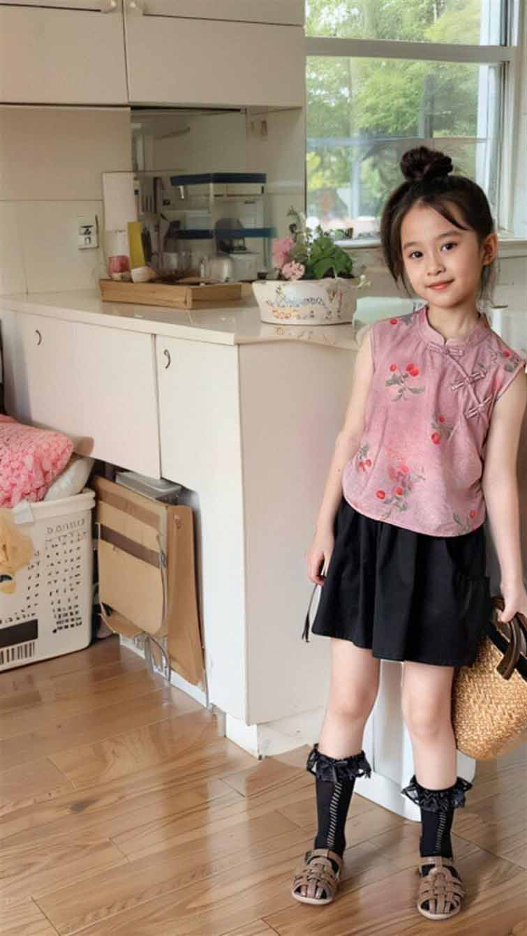 [5071050] - Setelan Baju Kutung Bawahan Rok Celana Fashion Anak Perempuan - Motif Fruit Branch