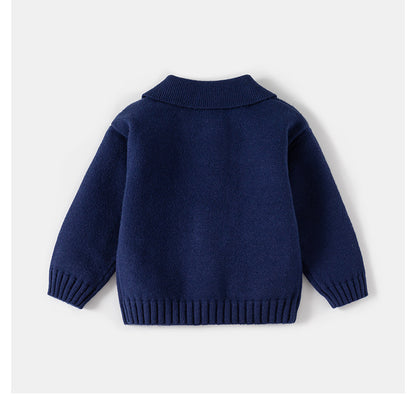 [5131056] - Baju Polo Sweater Atasan Lengan Panjang Fashion Import Anak Laki-Laki - Motif Big Button