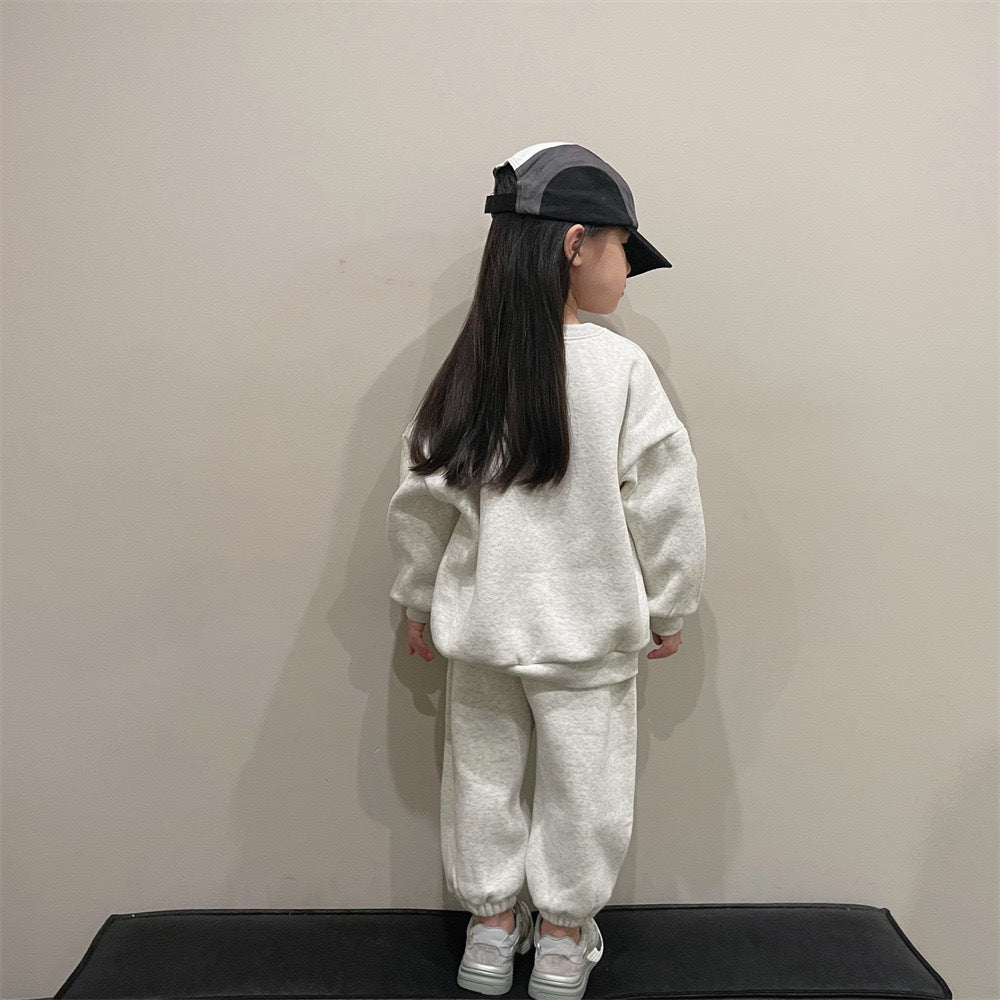 [507970] - Baju Setelan Sweater Celana Jogger Fashion Anak Perempuan - Motif Cool Writing