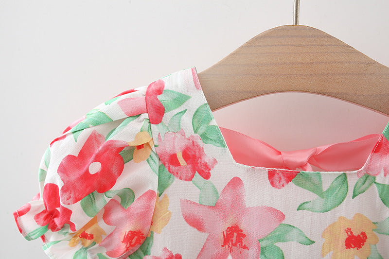 [340383] - Baju Mini Dress Fashion Anak Perempuan - Motif Powdered Flowers