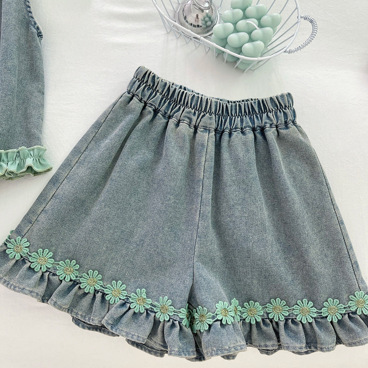 [963119] - One Set 2in1 Baju Setelan Atasan Lengan Kutung Bawahan Celana Pendek Korean Fashion Style Anak Perempuan Cewek - Motif Small Flower - BABYHOKI STORE