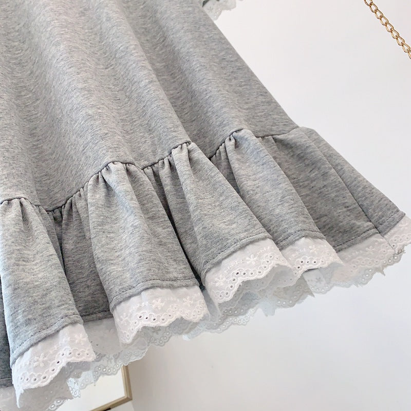 [963285] - Baju Gaun Dress Kerah Lengan Kutung Anak Comfort Style Perempuan Cewek - Motif Black Top Bow - BABYHOKI STORE