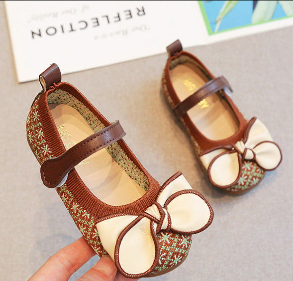 [381283 Size 21-30] - Sepatu Flat Slip On Shoes Korean Version Anak Perempuan Cewek - Motif Cute Style Bow - BABYHOKI STORE