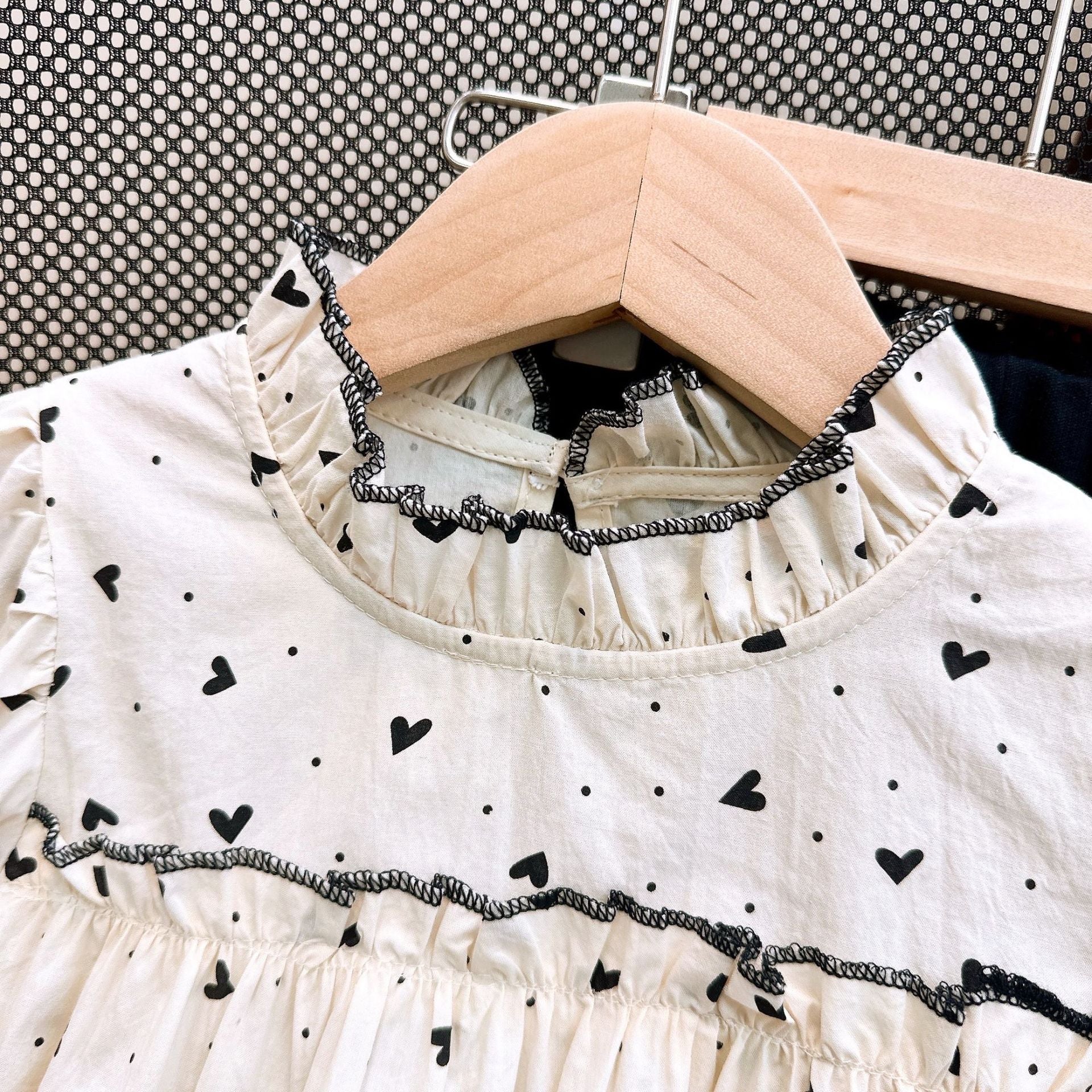 [363828] - Setelan Baju Blouse Lengan Panjang Celana Panjang Fashion Anak Perempuan - Motif Little Heart