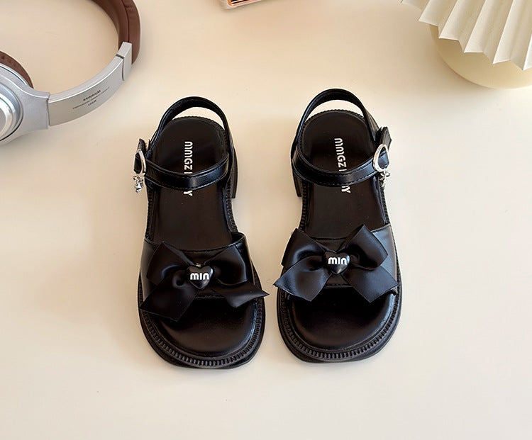 [381263 Size 26-35] - Sepatu Sandal Flat Anak Perempuan - Motif Heart Ribbon