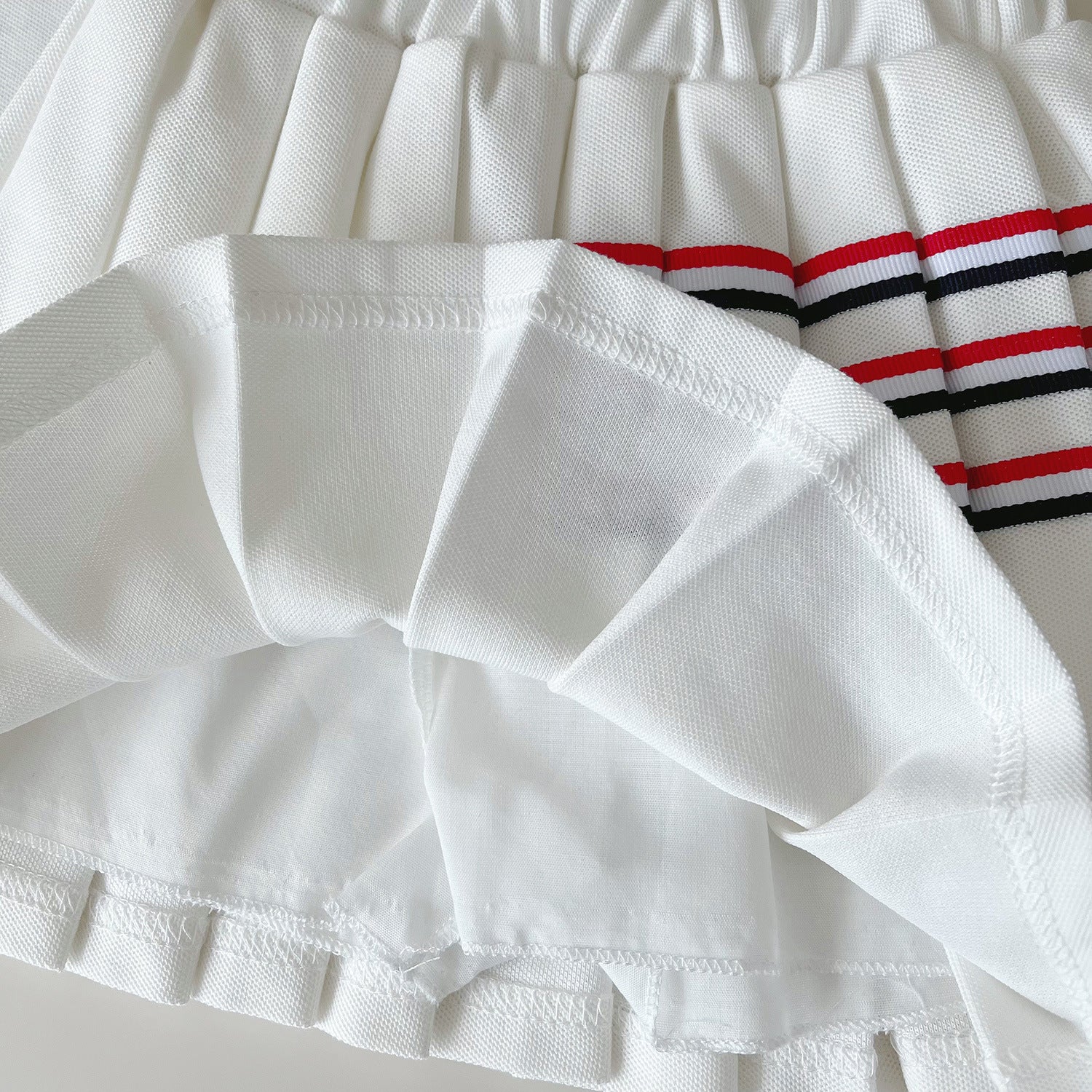 [963262] - One Set 2in1 Baju Setelan Atasan Kerah Lengan Kutung Bawahan Celana Rok Pendek Sporty Korean Style Anak Perempuan Cewek - Motif Striped Color - BABYHOKI STORE