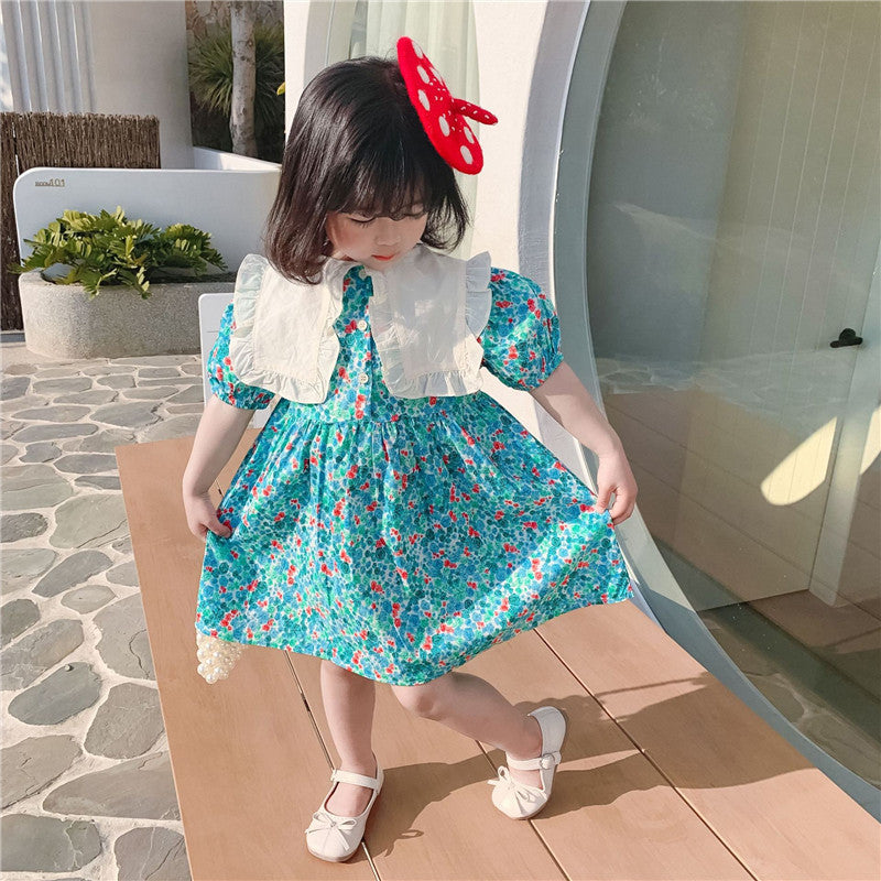 [507S185] - Baju Dress Lengan Pendek Fashion Anak Perempuan - Motif Fresh Flower