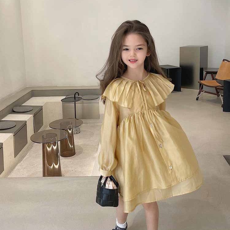 [507976] - Baju Dress Tali Kancing Fashion Anak Perempuan - Motif Lace Rope