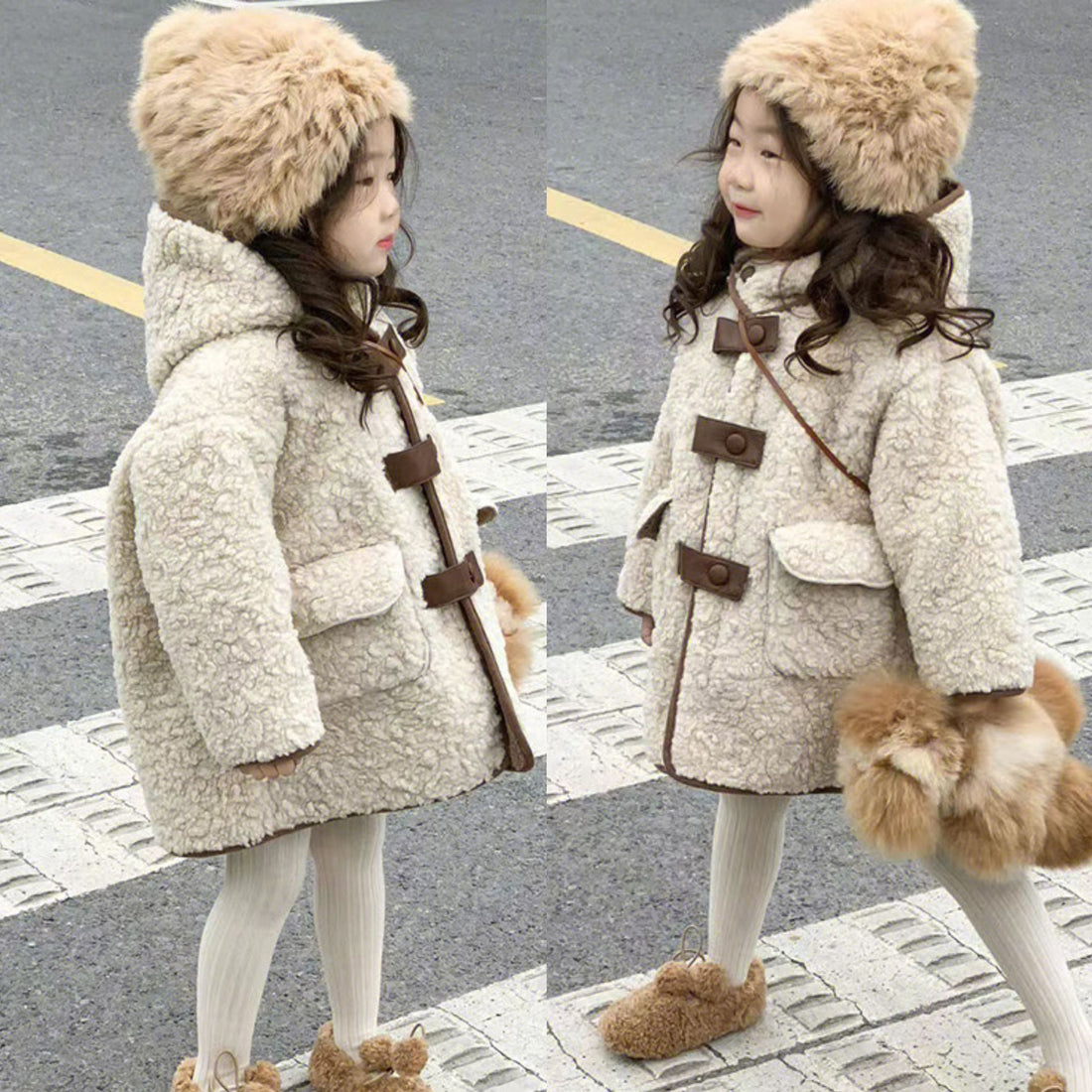 [5071041] - Baju Jaket Winter Lengan Panjang Fashion Anak Perempuan - Motif Thick Fur